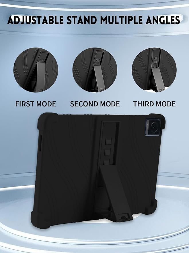 Case for TCL TAB 10 Gen 4 Android Tablet 10.1 Inch 8483A (Black) | Soft Silicone Kids Friendly Protective Cover with Adjustable Stand Drop-Proof