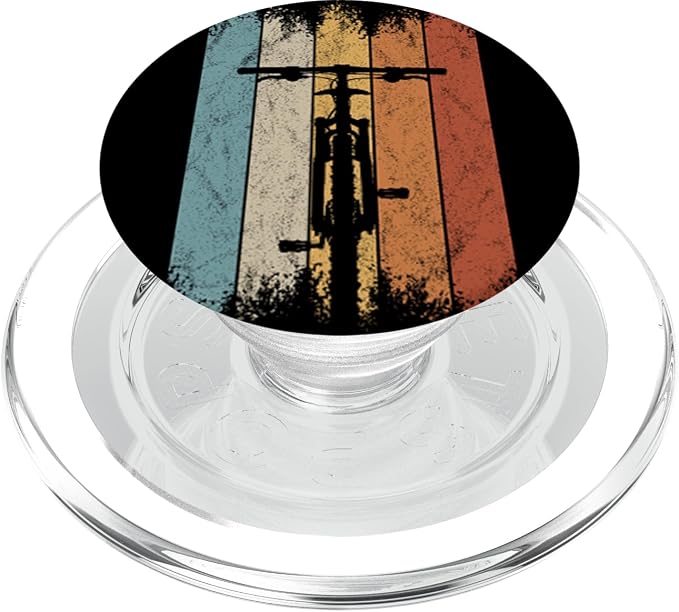 80s Retro Frontal MTB Bicycle Cycling Mountain Biking PopSockets Adhesive PopGrip