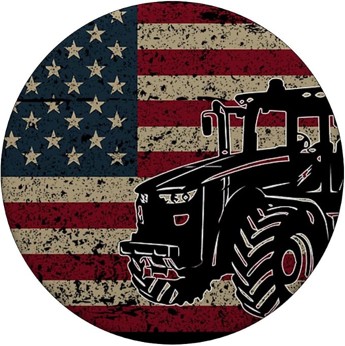 Farm Tractors America Flag I Patriotic Farming Gift Idea PopSockets Adhesive PopGrip