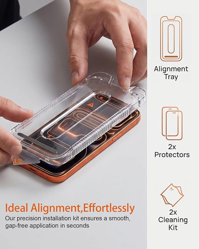 9H Tempered Glass Screen Protector for iPhone 17 Pro Max2 PCS HD Full Edge