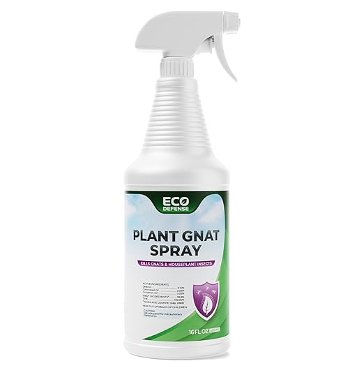 Eco Defense Gnat Spray for Indoor Plants – Fungus Gnat Killer & Houseplant Insect Control – Plant-Based Bug Spray for Houseplants & Indoor Gardening