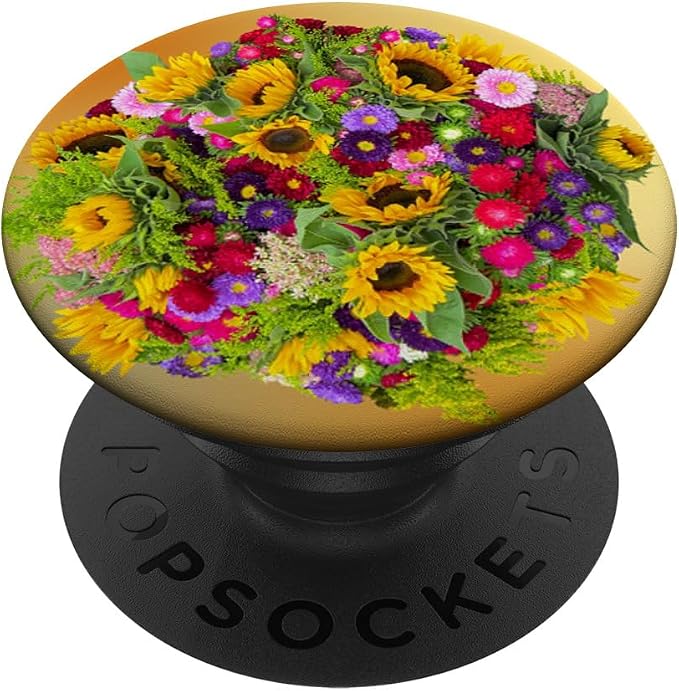 Sunflower Phone Grip Pressed Flower Pop Up Nob Spring Floral PopSockets Adhesive PopGrip