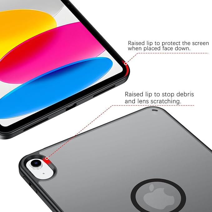 BENTOBEN Magnetic for iPad A16 Case (11th Generation 11 Inch 2025) iPad 10th Generation Case 10.9 inch 2022 Translucent Matte Slim Soft TPU Protective Tablet Cover for iPad 11th/10th Gen Black