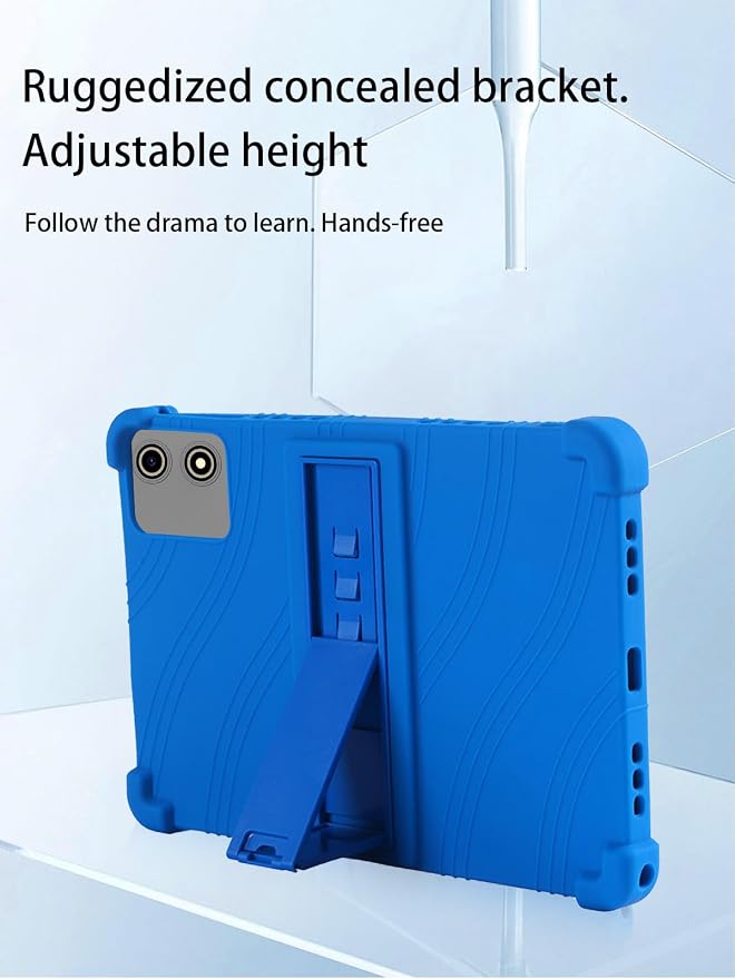for YLEEBG P30 Android 15 Gaming Tablet10.1 2.5K Ultra Clear Display Tablet Model CaseUYRUREL Soft Silicone Adjustable Stand Cover Lightweight Kids FriendlyBlack.