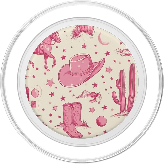 Pink Cowgirl Boots Southern Girl Horse Riding Rodeo PopSockets PopWallet for MagSafe