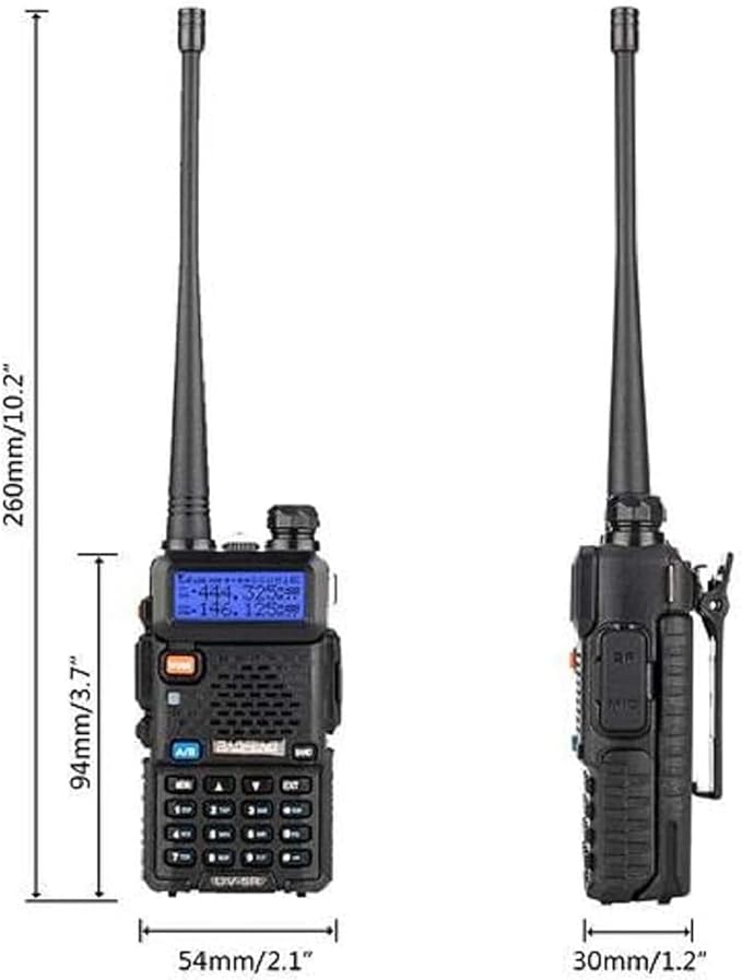 Baofeng UV-5R Dual Band Two Way Radio Handheld Ham Radio Long Range Walkie Talkies Pack of 10 for Adults School Team Management (Black) with 5W High Gain