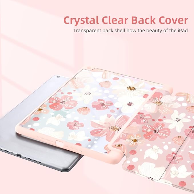 Joyland Leopard Print for iPad 10th Generation Case 10.9 inch 2022/iPad (A16) 11th Gen 11 2025Built-in Pencil Holder with Shockproof Cover Clear Transparent Back Shell Auto Wake/SleepBlack
