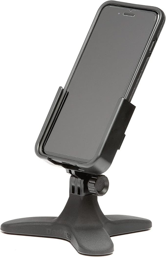 WeatherTech DeskFone - Universal Desktop Cell Phone Holder (Black Metal Knobs)