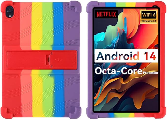for Urao 10.1 inch Tablet Case Soft Silicone Cover Case with Kickstand for Urao 10.1'' C107 Tablet Blue