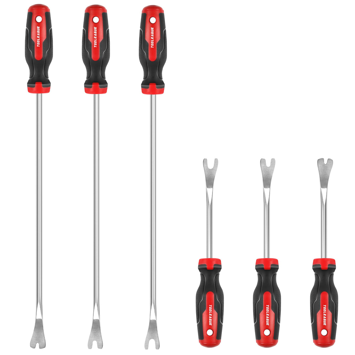 TOOLEAGUE 6Pcs Heavy Duty Trim Removal Tool,Upholstery Trim Panel Removal Tool Set,Fastener Remover Kit for Car Vehicle