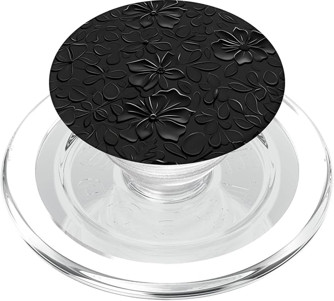 Floral Black PopSockets MagSafe PopGrip for iPhone
