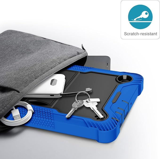 KIQ Guardian Case for TCL Tab 8 LE/TCL Tab 8 Hybrid Shockproof Cover with Kickstand - Black/Black