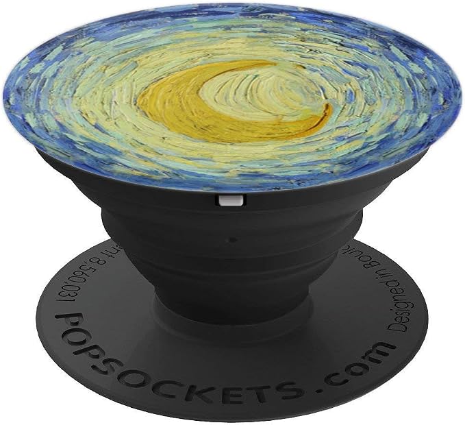 Starry Night Moon Van Gogh Fine Art Painting 2 Cla PopSockets Adhesive PopGrip