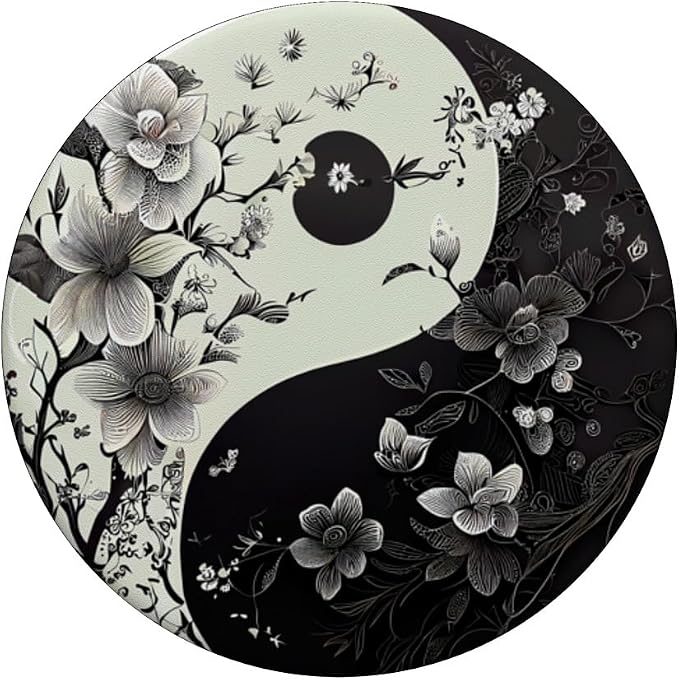 Yin And Yang Flower Graphic PopSockets Adhesive PopGrip