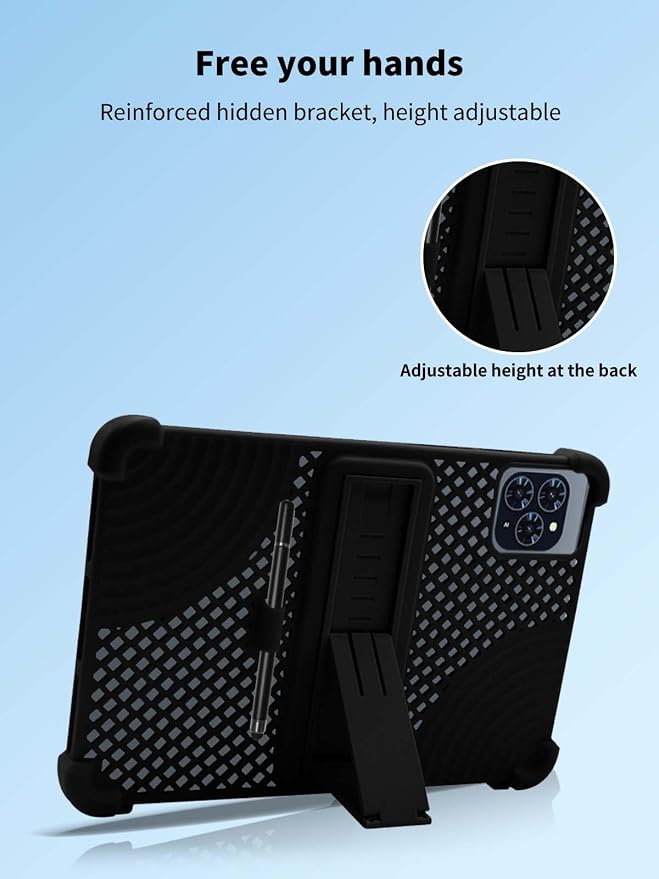Case for TABWEE T90/W90 TabletNOUKAJU Tablet Protection Case(with Pen)Adjustable BracketSoft SiliconeSilicone Protection Cover for TABWEE T90 Tablet 11inch(Black)