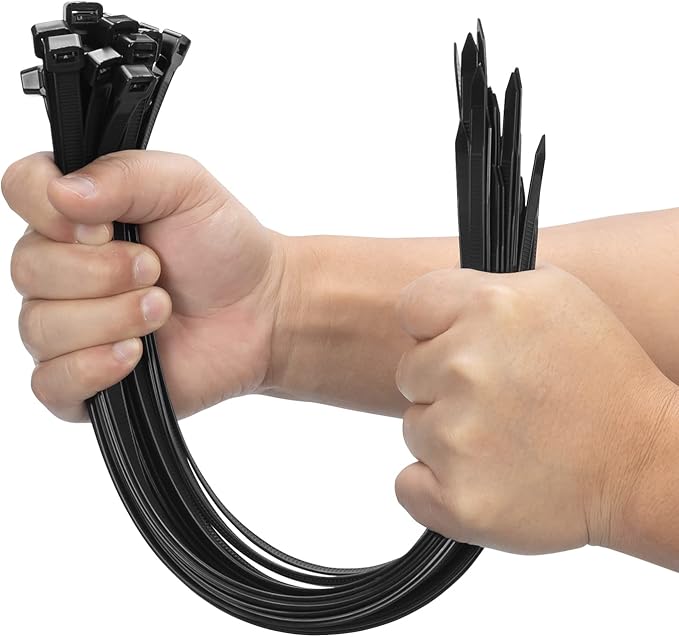 XINGO 20 Inch Black Large Heavy Duty Zip Ties 100 Pack, 200 LBS Ultra Strong Plastic Wire Ties, Large Cable Ties Extra Long Tie Wraps, Indoor and Outdoor UV Resistant