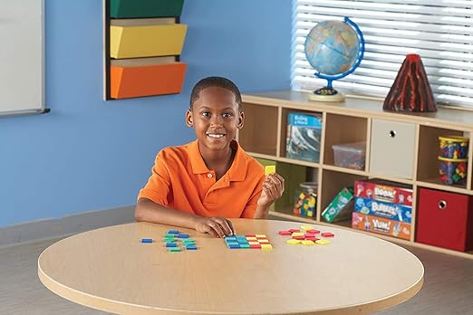 hand2mind Plastic Square Color Tiles, Plastic Bingo Chips, Math Bingo Tokens, Math Manipulatives for Elementary School, Counters for Kids Math, Childrens Counting Manipulatives (Set of 400)