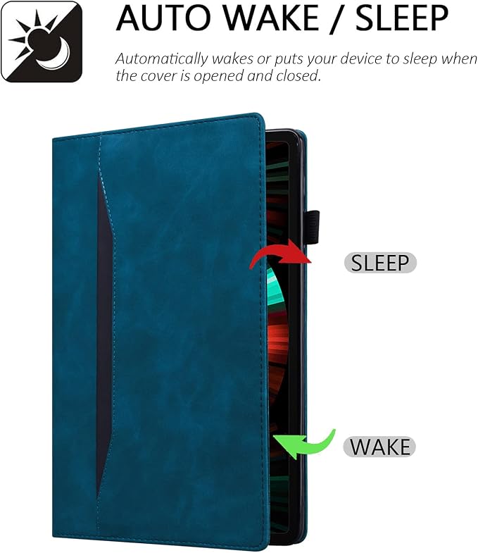 Dteck Wallet Case for Galaxy Tab S10+/S9+/S7 FE/S8+/S7 Plus 12.4 Tablet Premium PU Leather Folding Stand Auto Wake/Sleep Pen Holder Case with Hummingbirds