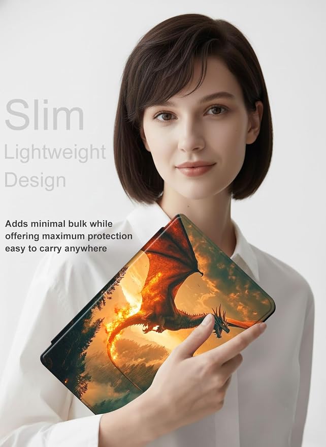 for iPad 11th Generation (A16 2025) 11 / iPad 10th Gen 10.9 2022 Case 360° Rotating PU Leather Stand Cover with Auto Sleep/Wake Shockproof TPU Backl Two Dragons Fighting