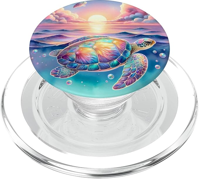 Sea Turtle Phone Grip Beach Cell Phone Pop Out Button Holder PopSockets PopGrip for MagSafe