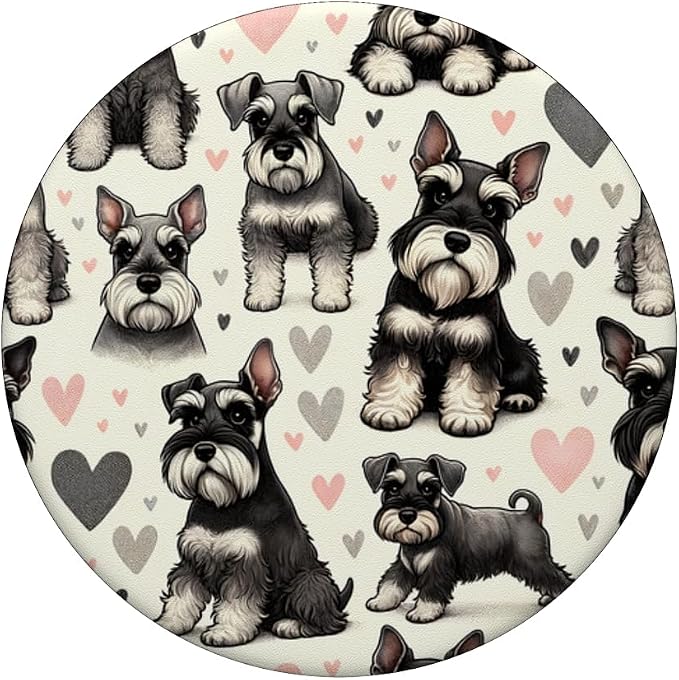 Beautiful Dogs Pattern Miniature Schnauzer Dog PopSockets PopGrip for MagSafe