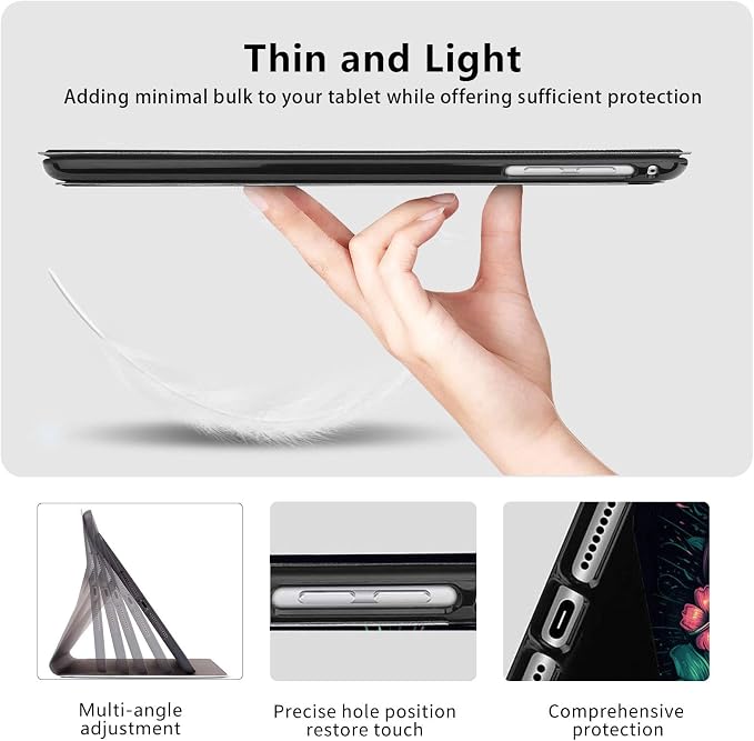 Case for iPad Air 11-inch (M4 2026 / M3 2025 / M2 2024) iPad Air 5th/4th Gen (2022/2020) 10.9 Slim PU Leather Folio Stand &amp Auto Sleep/Wake Protective Smart Cover Tree Fluorescent