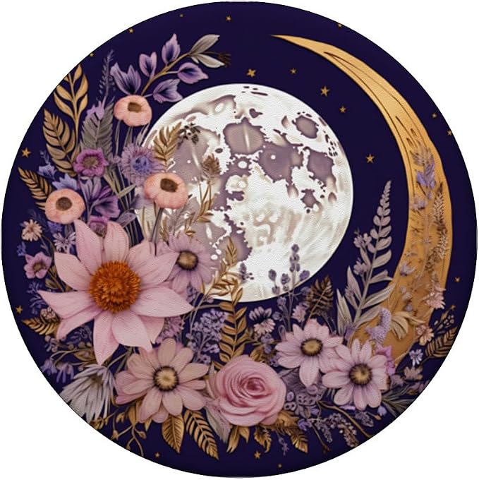 Boho Moon and Wildflowers PopSockets PopGrip for MagSafe