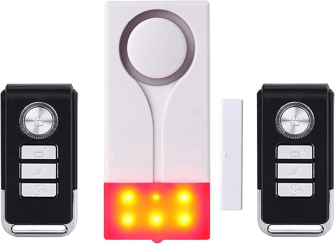 Meichoon Door Window Alarm for Home Security Sensor Wireless Anti-Theft Burglar DIY Protection Ideal for Pool Garage Office Apartment and RV with 2 Remote Control
