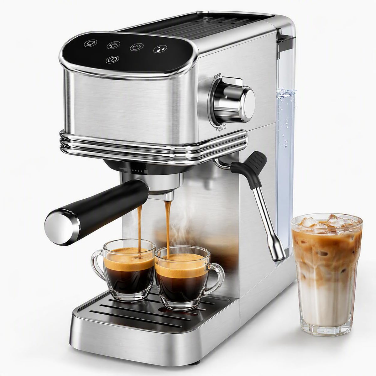 Kismile Stainless Steel 20 Bar Espresso Machine with Milk Frother