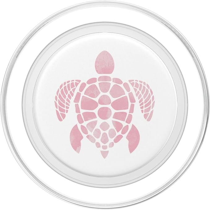 Pink Pattern Turtle phone grip Turtles on a white look PopSockets Adhesive PopGrip