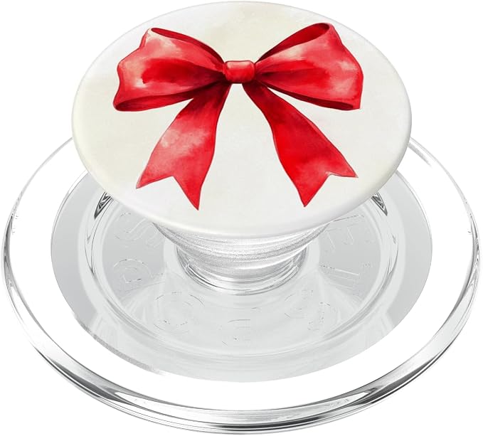 Girly Bow in Watercolour Coquette Aesthetic Red Bow PopSockets PopGrip for MagSafe