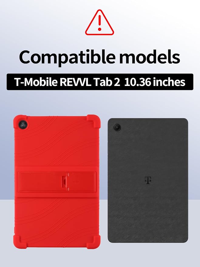 Case for T-Mobile REVVL Tab 2 10.1 Inch Tablet 2025 - Kid-Friendly Soft Silicone Cover with Adjustable Stand Compatible with T-Mobile REVVL Tab 2 5G 10.1 (Black)