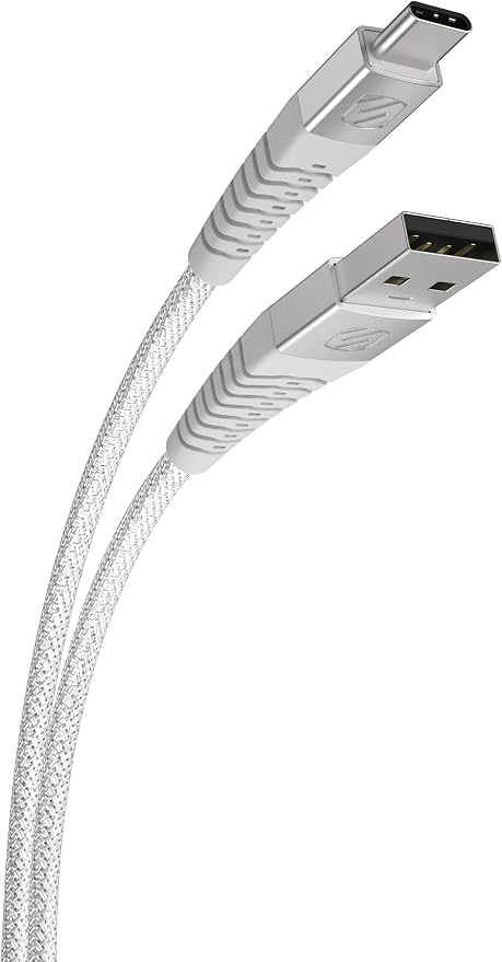 SCOSCHE CAB1-SP STRIKELINE Premium USB to Type-C Charge &amp Sync Braided Cable 1-ft. Black