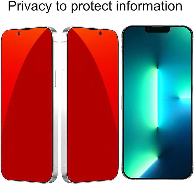 2 Pack for iPhone 13 Pro Max / 14 Plus Privacy Screen Protector Anti spy Tempered Glass Gradient Colorful Anti blue Light Film 6.7 inch