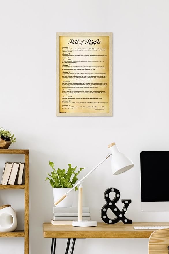 Trends International The United States of America - Bill of Rights Wall Poster, 22.4L x 14.7W, Blonde Framed Version