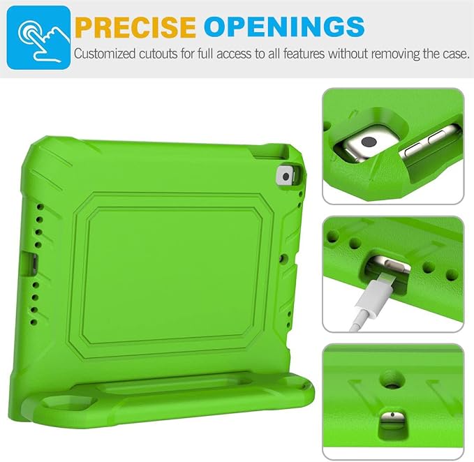 SUPLIK Kids Case for iPad 9th/8th/7th Generation -10.2 inch 2021/2020/2019 Built with Screen Protector Durable Shockproof Handle Stand Case for Apple iPad Gen 9/8/7 Black