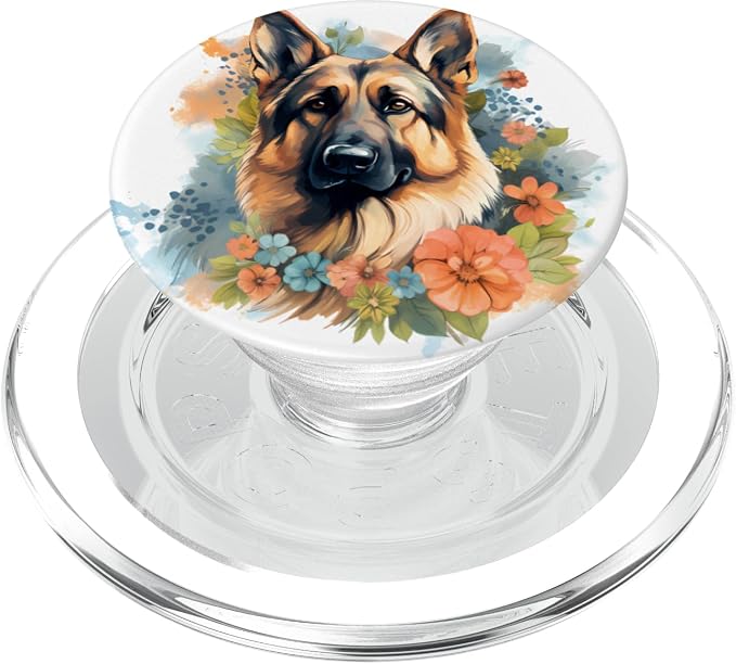 Colorful German Shepherdp Art Pet Dog Mom German Shepherd PopSockets Standard PopGrip