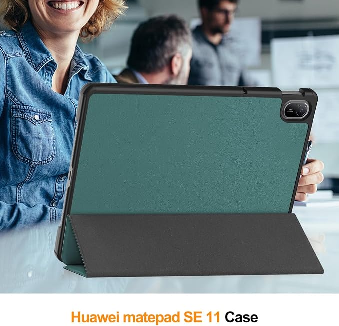 Kepuch Custer Case Compatible for Huawei MatePad SE 11 2024Ultra-Thin PU-Leather Hard Shell Cover - Black