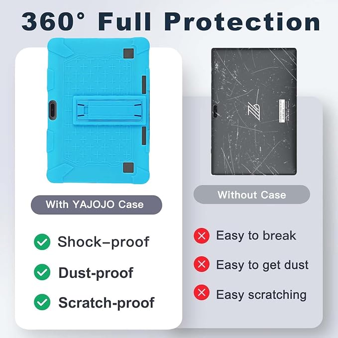 Case for ZZB ZB10 / JUNYANG Tablet 10.1 inchSoft Silicone Protector CoverKids FriendlyAdjustable Stand Tablet Cover4 Corners Thicken ShockproofBlack