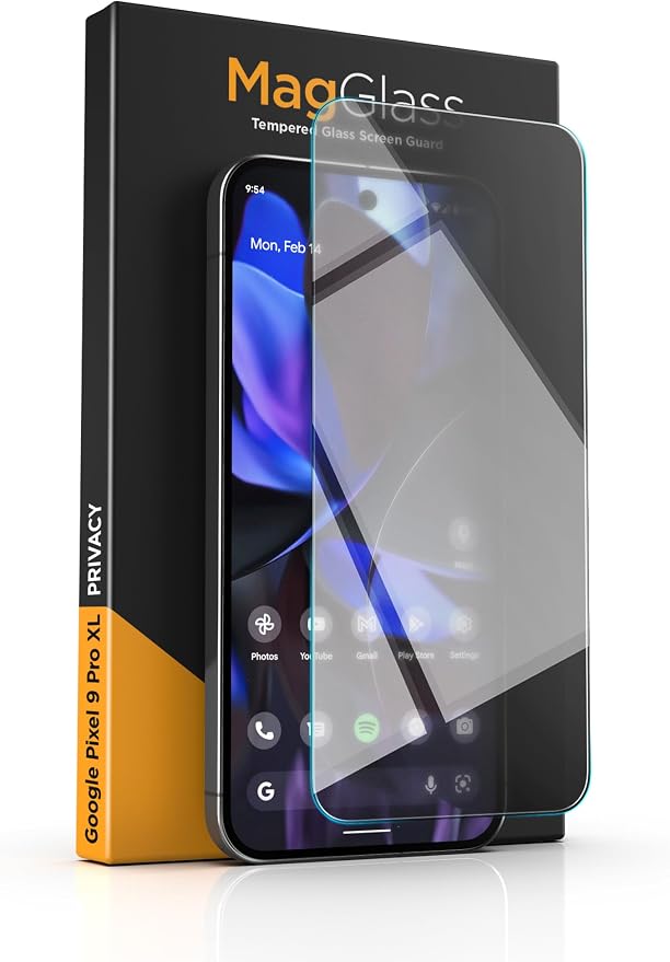 magglass for Google Pixel 9 Pro XL Screen Protector (Fingerprint Compatible) with Easy Install Applicator Full Coverage HD Tempered Glass &amp Camera Lens Protector (6.8)