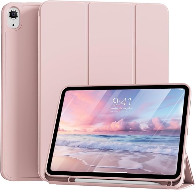 for iPad (A16) 11th Generation Case 11 Inch 2025 Black | for iPad 10th Generation Case 10.9 Inch 2022 with Pencil Holder Smart Trifold Stand Slim Protective Cover Auto Wake/Sleep