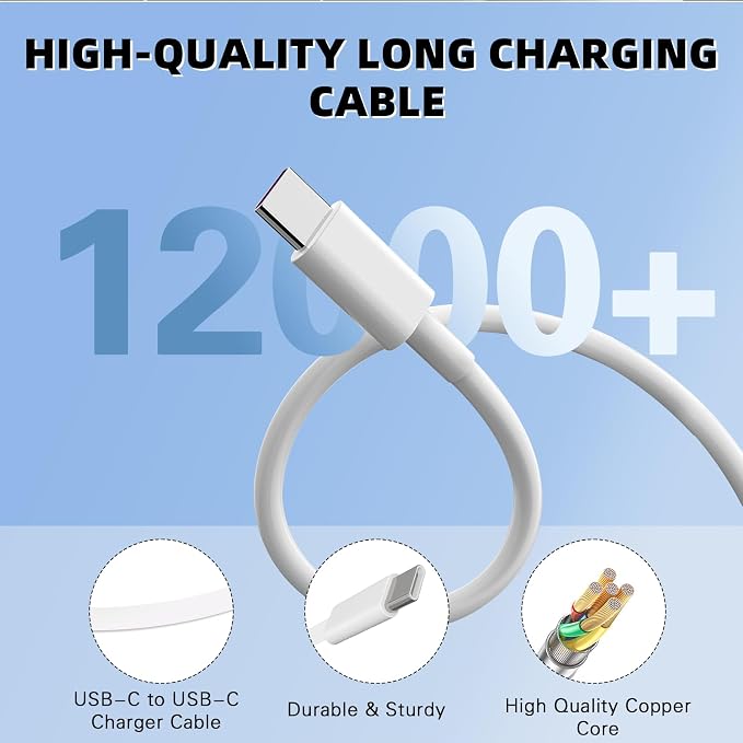 iPhone 17 16 15 Charger Fast Charging40W Dual Port A/C Phone Charger Fast Charging USB C Wall Charger Block Quick 10FT Type C Charging Cable for iPhone 17/17 Pro Max/17 Air/16 Pro/16e/15 Plus/15 Pro