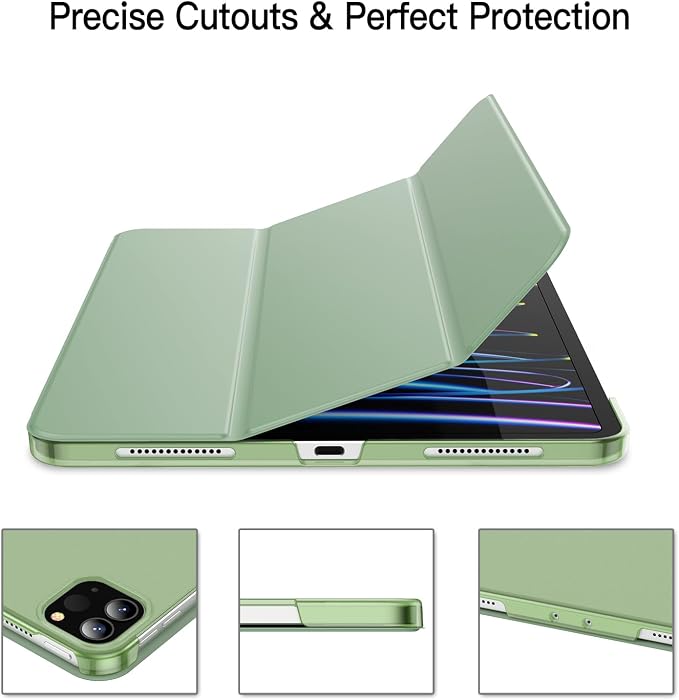 JETech Case Cover for iPad Pro 11 4/3/2 (2022/2021/2020) Black | Slim Translucent Back Design Tri-Fold Stand Auto Wake/Sleep Lightweight Shockproof Protection