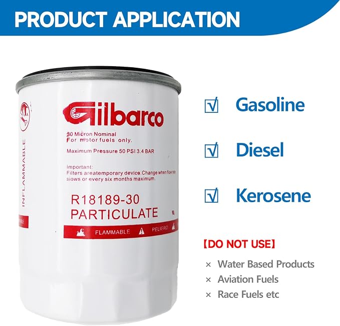 3/4 inch NPT Fuel Filter for Transfer Pump, 30 Micron Spin-on Style for