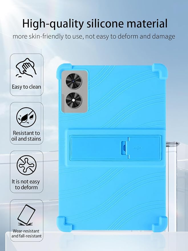 for Frameflow P11T Android 16 11-Inch TabletUYRUREL Skin-Friendly Soft Silicone Protective CaseFull Protection Against Drops and Scratcheswith Adjustable Viewing StandBlack.