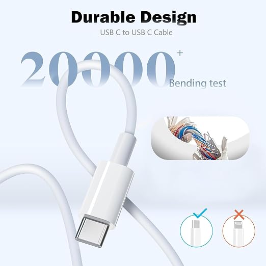 iPhone 17 16 15 Charger Fast Charging 2Pack 10FT Extra Long USBC to C Cable Cord with 20W Apple iPad USB C Fast Charger USB C Wall Charger Block for iPhone 17/16 Pro Max/17 Air/16 Pro/15/15 PlusiPad