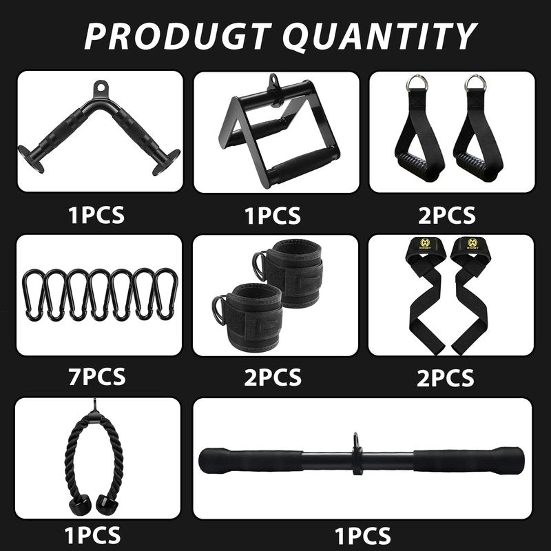 WNOEY LAT Pulldown Attachments, Cable Machine Attachment Gym Accessories, Cable Attachments for Gym, Home Gym Accessories