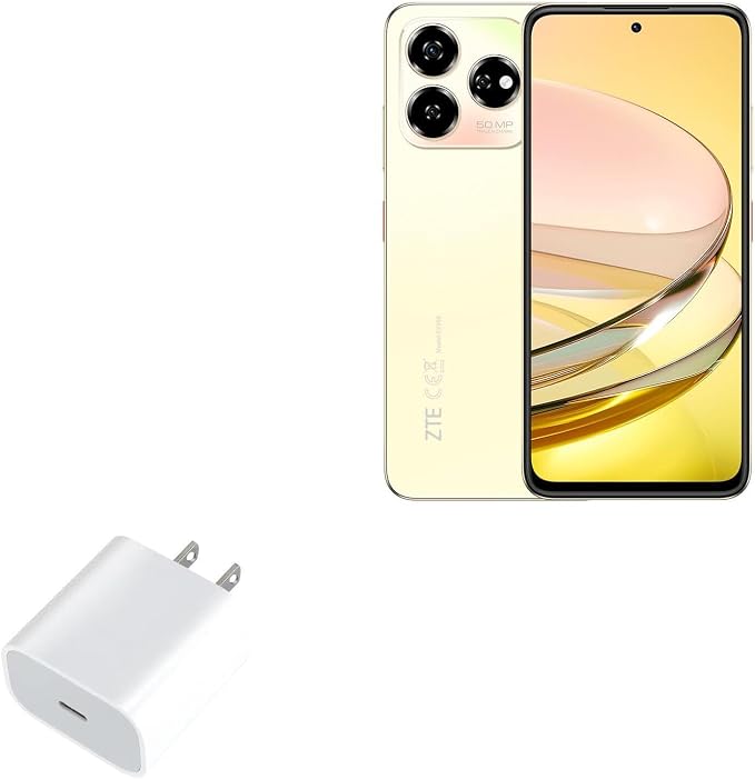 BoxWave Charger Compatible with ZTE Blade V60 Design - PD GAN miniCube (30W) 30W Tiny PD GAN Type-C Wall Charger - Winter White