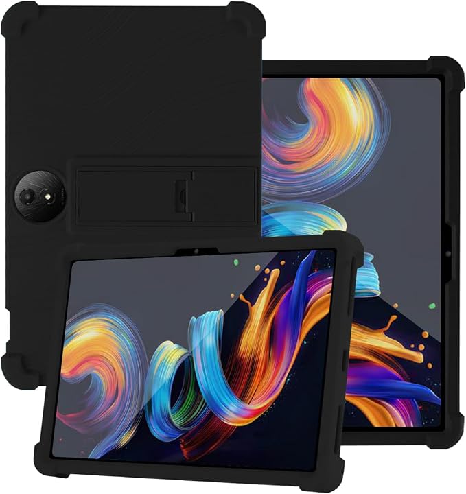 Tablet Case for TCL Nxtpaper 11 Plus Soft Silicone Case with Adjustable Stand Shockproof Protective Cover for TCL Nxtpaper 11 Plus 11.5 inch. (Black)