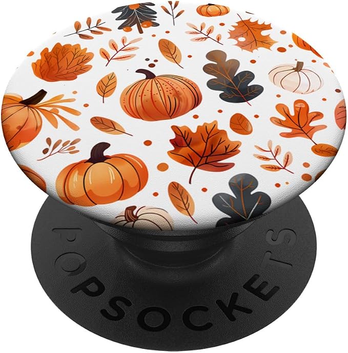Fall Leaves and Pumpkins for Halloween and Thanksgiving PopSockets Adhesive PopGrip